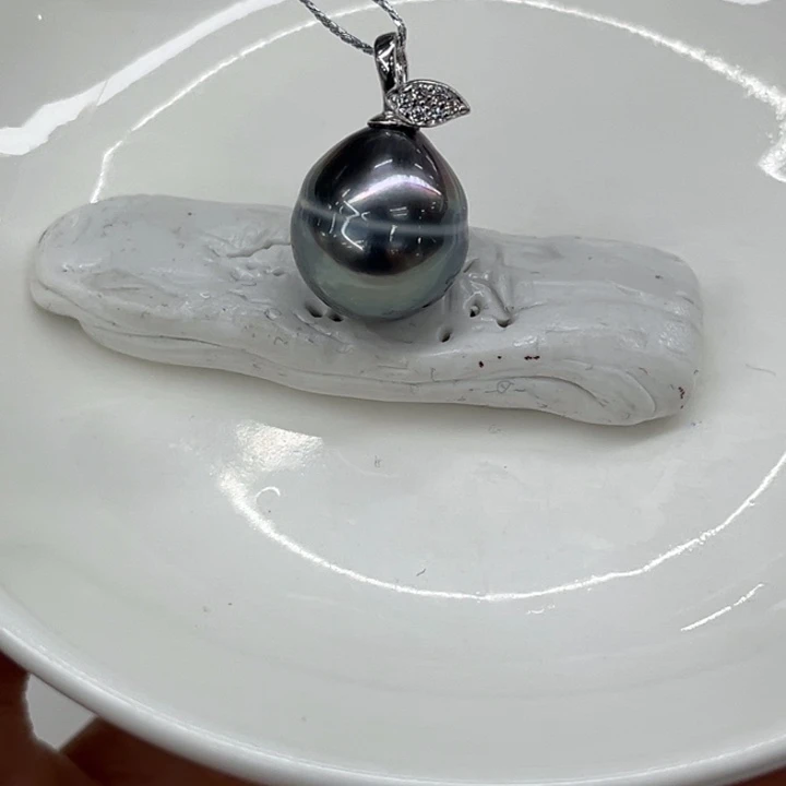 银S925镶嵌颈饰海水珍珠12-13mm