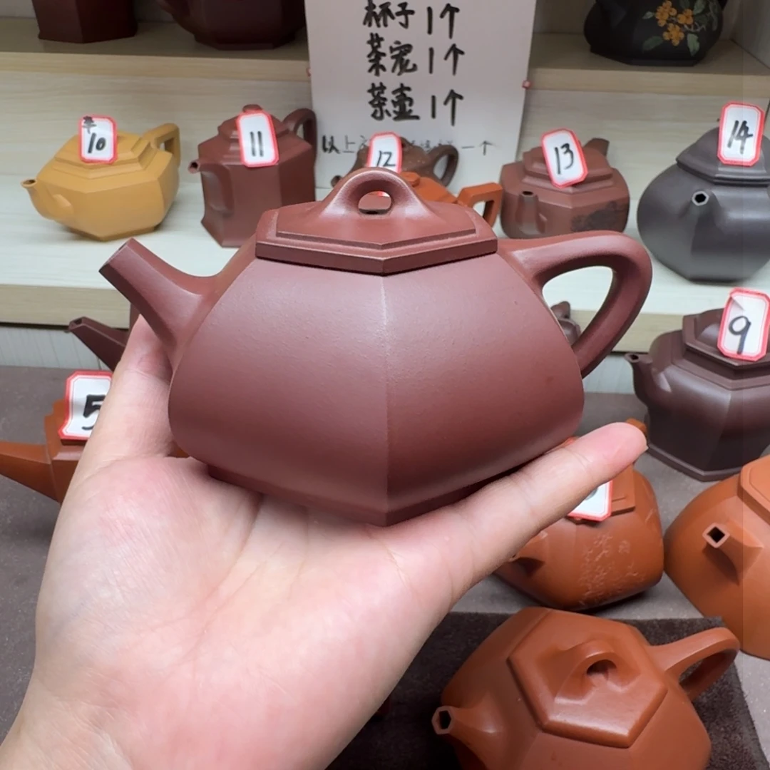 茶壶紫泥六方石瓢270cc半手瑕疵