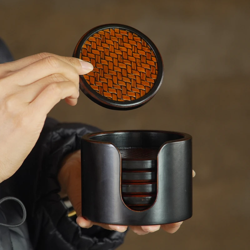 （若兰）杯垫套装/清巧舍/原创非遗/手工竹编/筇竹/茶道配件/茶周边