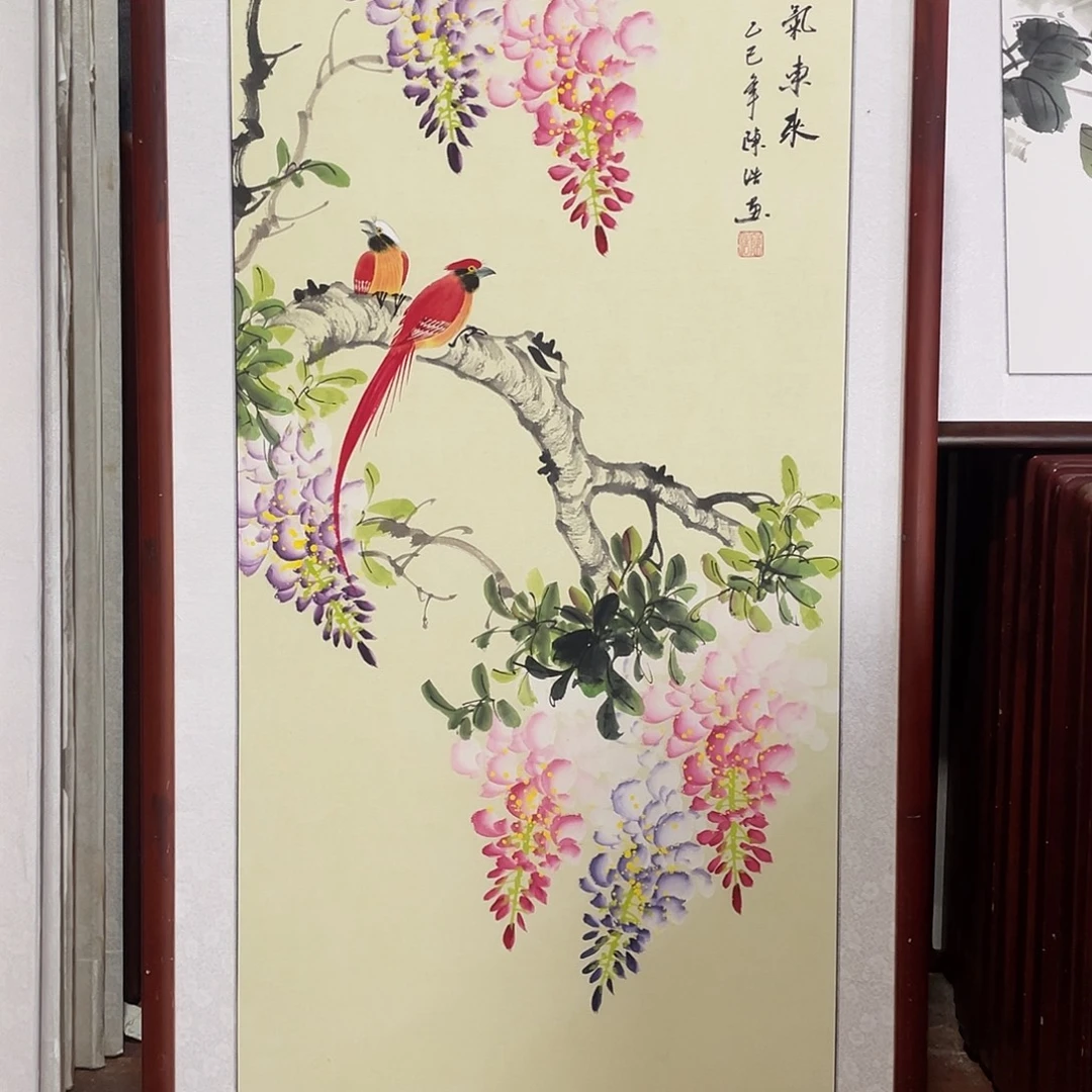 国画带框尺寸63*123厘米