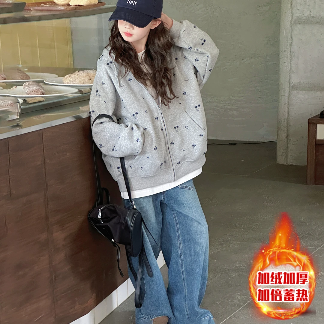 韩系高品质女童秋装连帽卫衣外套6-12岁春秋洋气时尚潮流风15岁