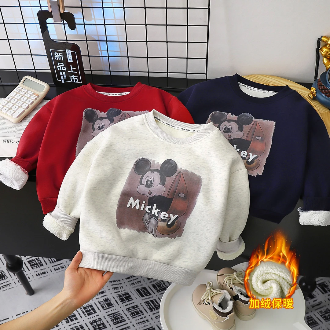 【萌娃穿搭】2024儿童加绒卫衣冬季韩版男女童卡通加厚保暖卫衣宝宝