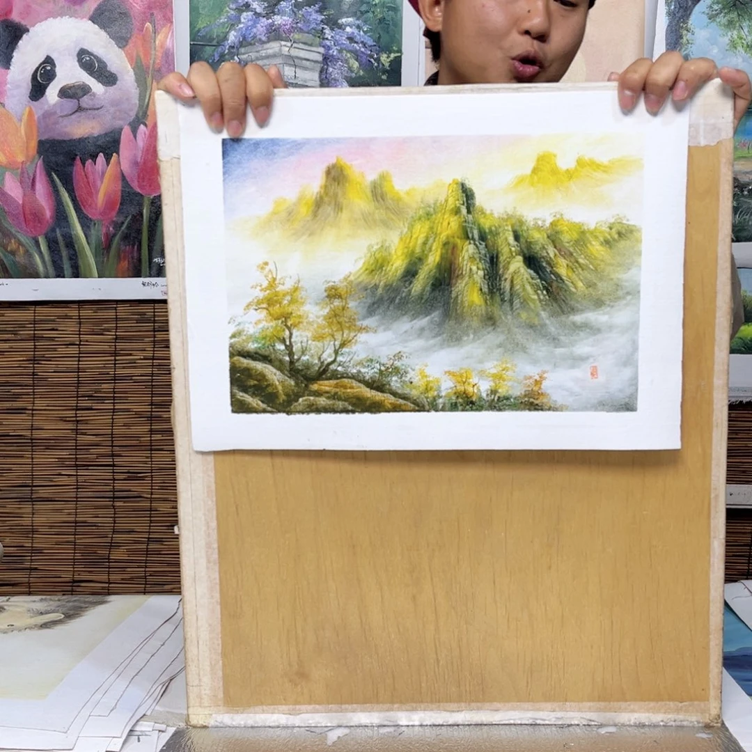 油画行路人小院绘画作品竞拍