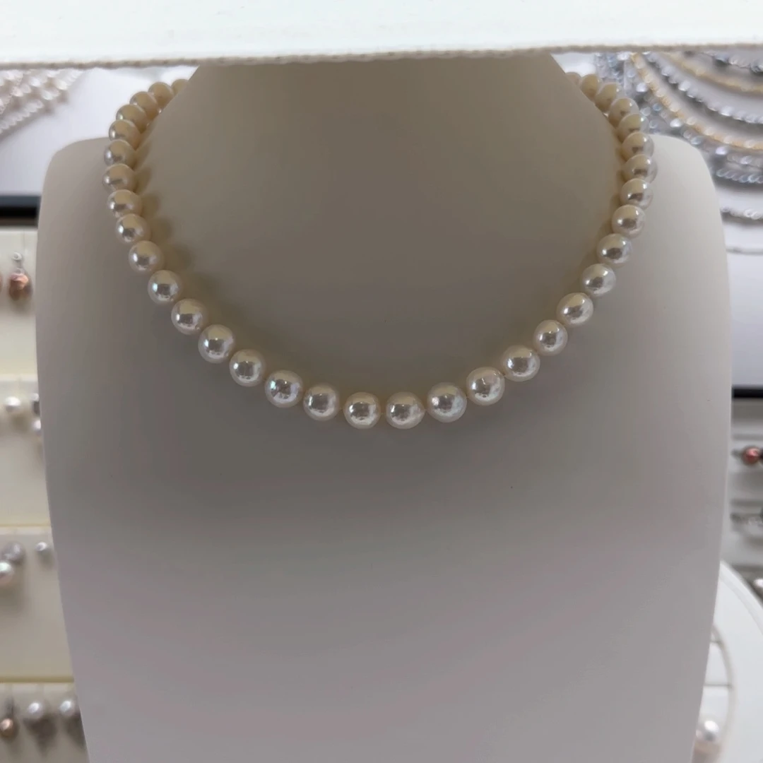 淡水珍珠银S925镶嵌项链
