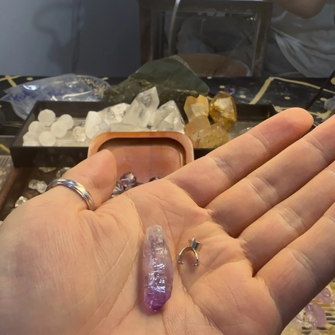 ✧***࿐紫晶珠宝半成品银S925镶嵌克鲁兹
