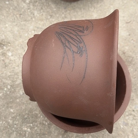 紫砂宜兴紫砂花盆20+20平角金钟