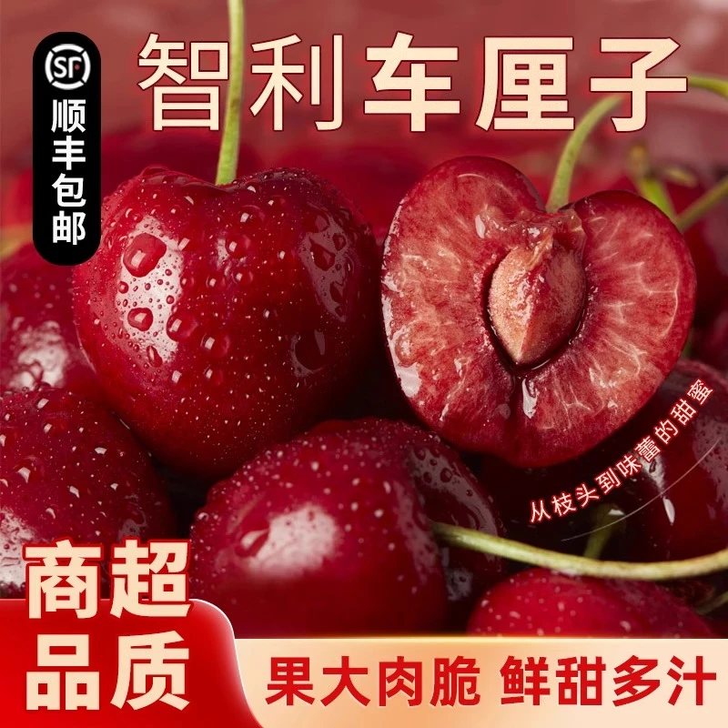 新鲜智利海运车厘子进口水果1J-2J级现货水果脆甜多汁5斤原箱顺丰