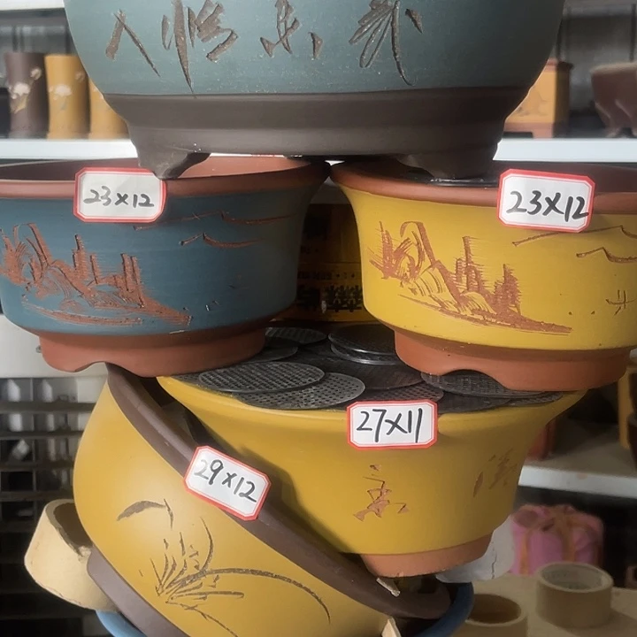 紫砂花盆100/6。     组合