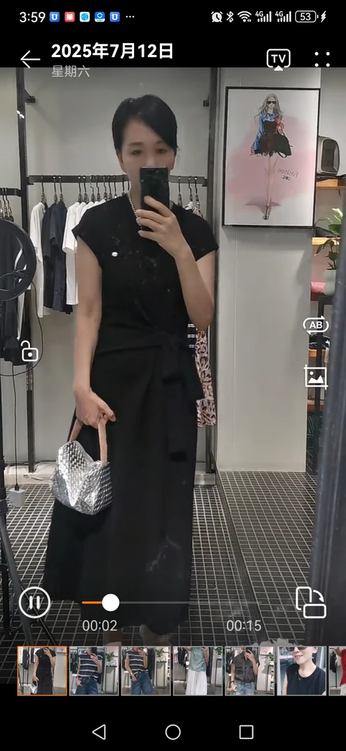 黑色短袖连衣裙女夏季2025新款圆领收腰系带休闲中长款a字t恤裙子