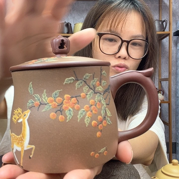 茶杯紫砂原矿底槽青450毫升