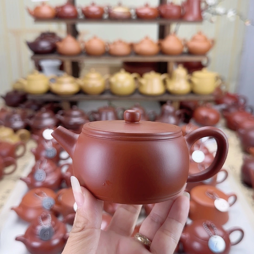 子***源紫砂茶壶内嵌汉瓦鼓壶