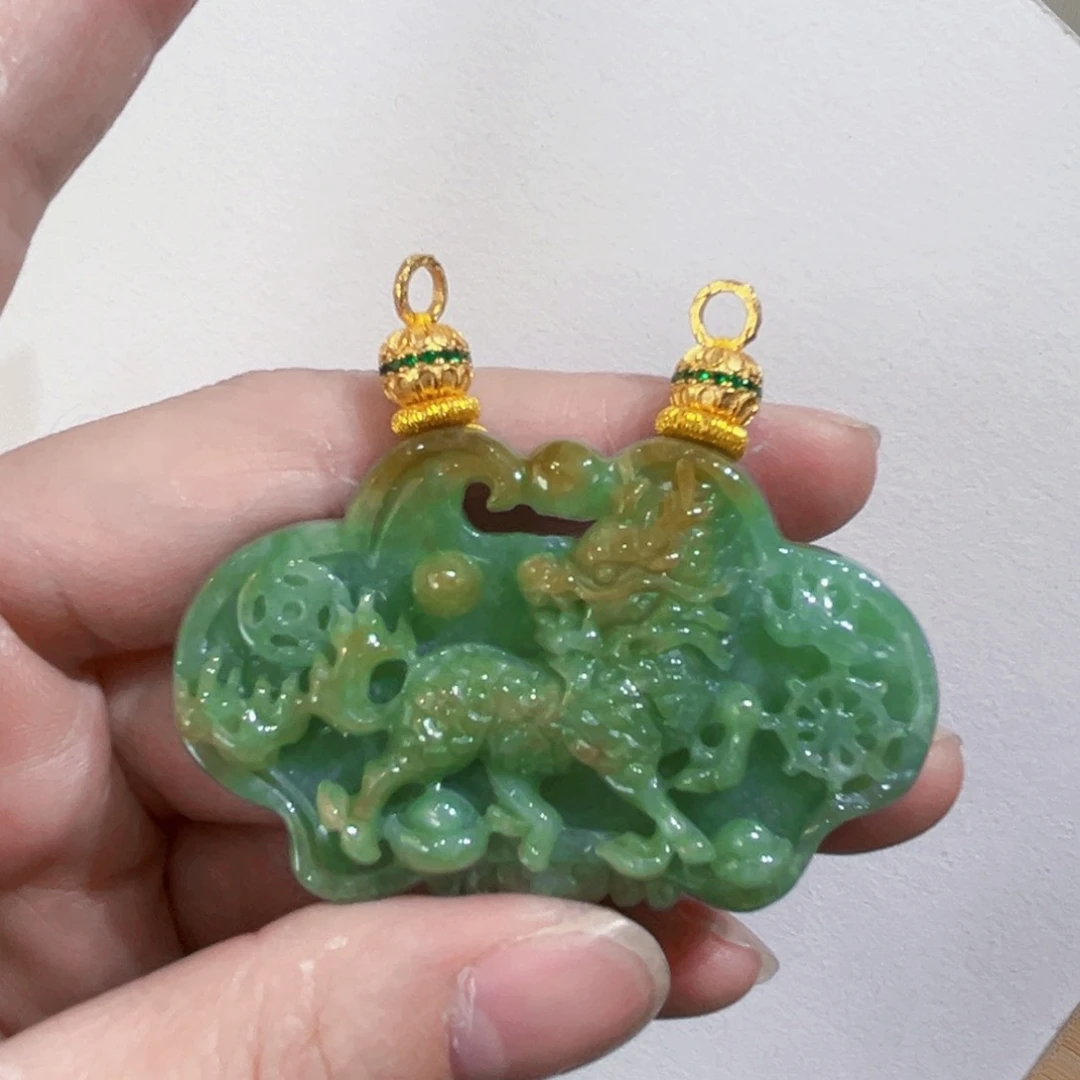 翡翠未镶嵌吊坠(赠链)代编织