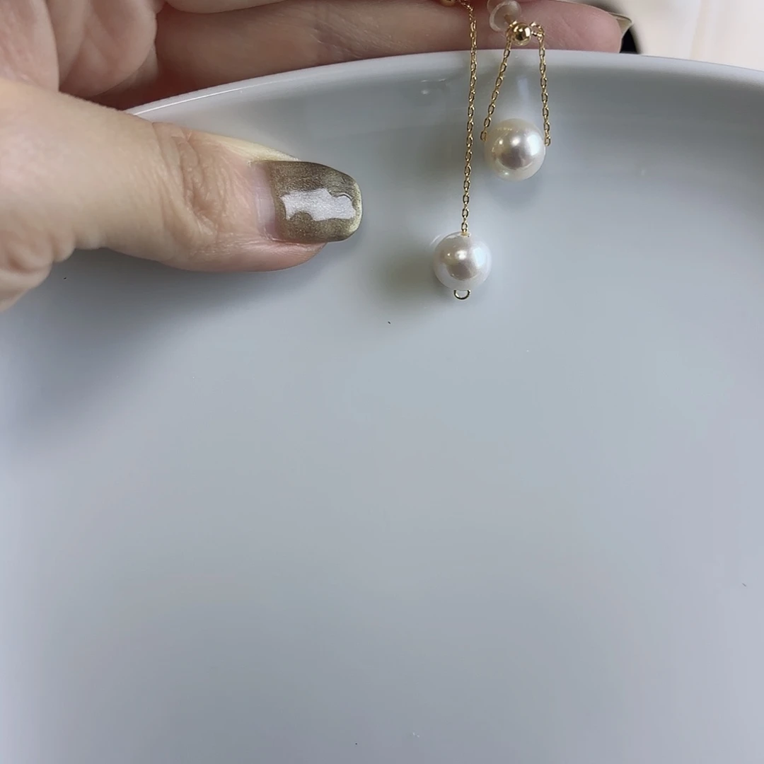 银S925镶嵌淡水珍珠耳饰