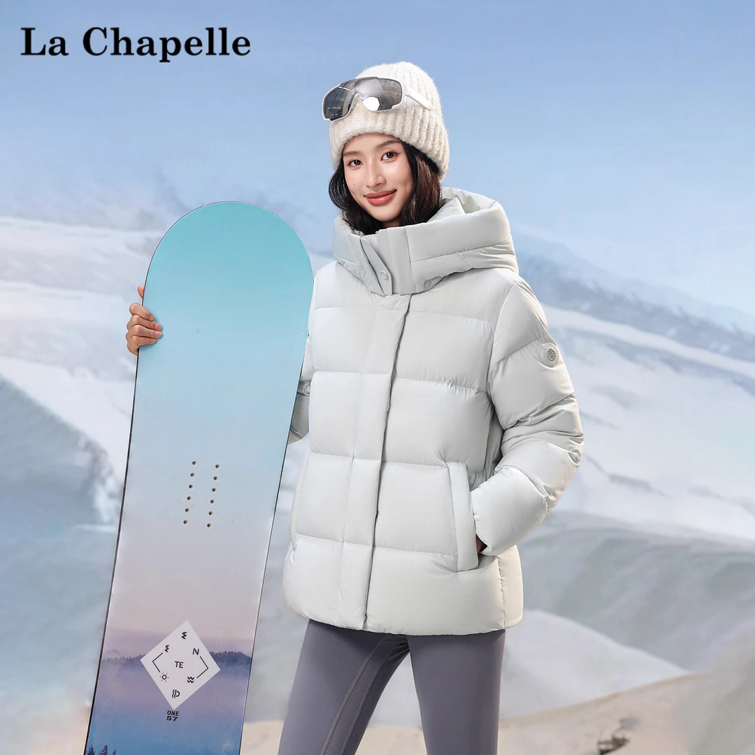 La Chapelle Sport拉夏贝尔90鸭绒羽绒服女短款连帽保暖9999