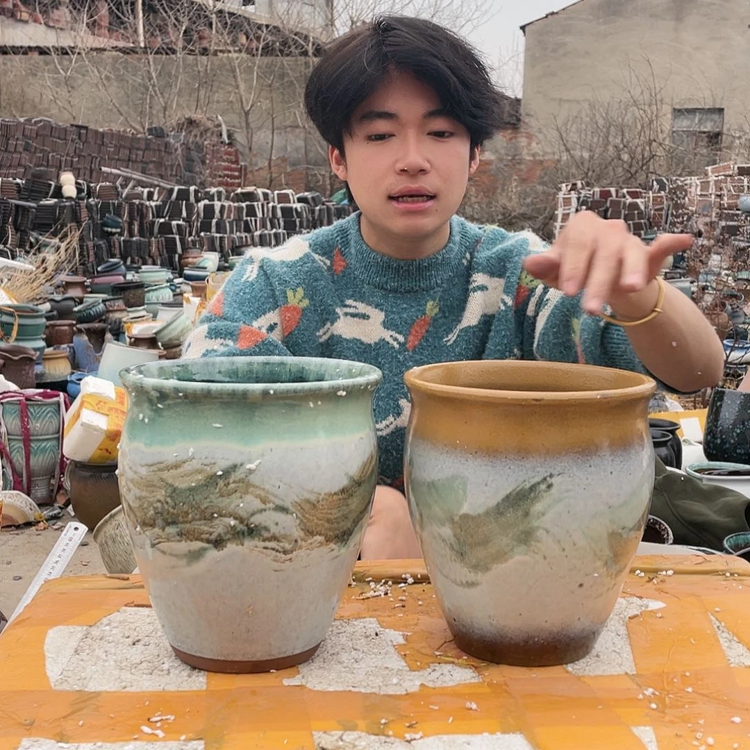 红陶宜兴紫砂花盆