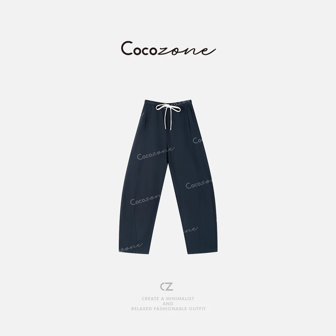 COCO ZONE刘一一“香蕉卫裤”100棉纯色抽绳显瘦女休闲裤ACD2A0074