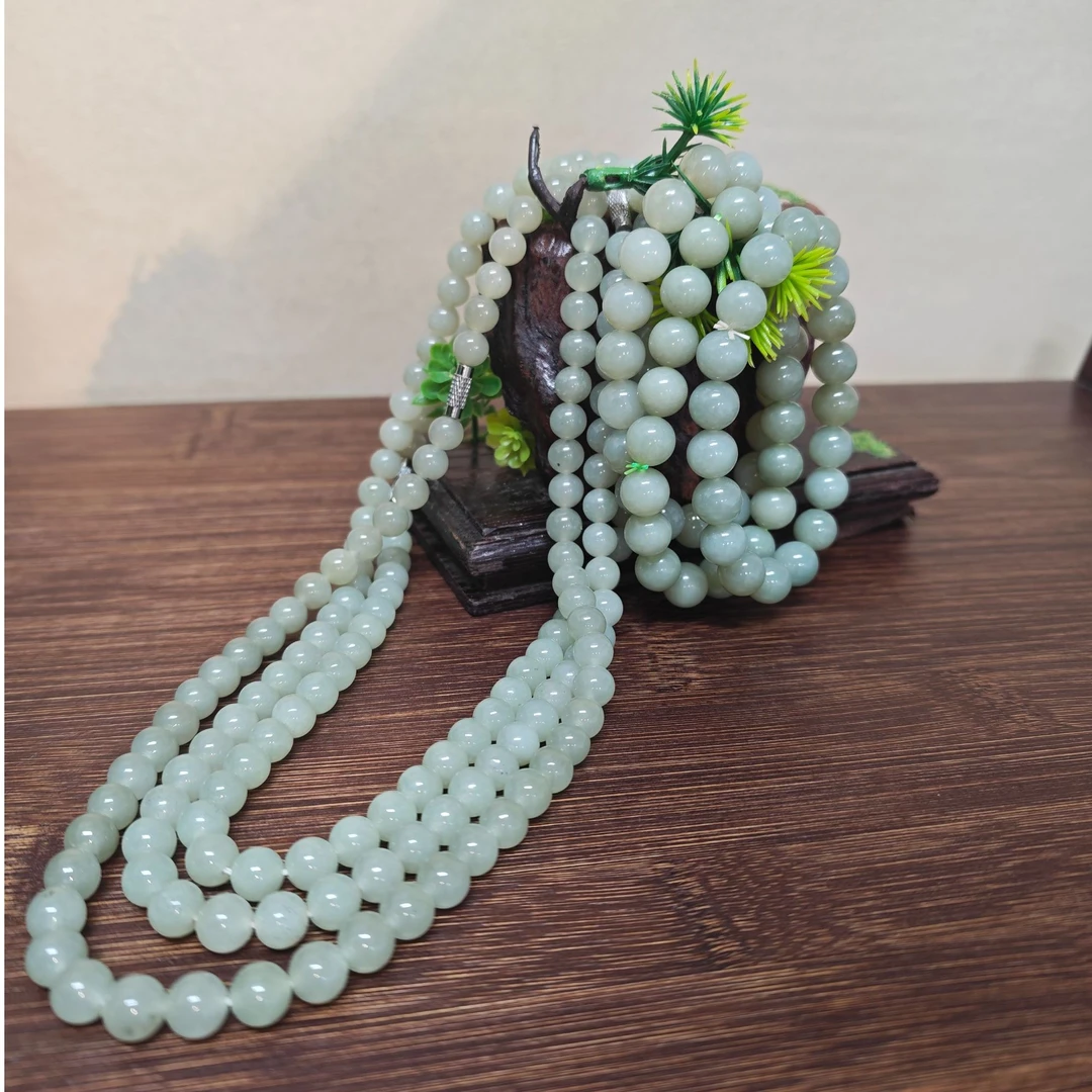 天然和田玉手串-ZBJ3多样性发其一