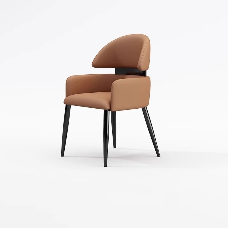 新款简约餐椅意式风尚家用酒店高级感餐厅靠背椅子舒适躺椅单人