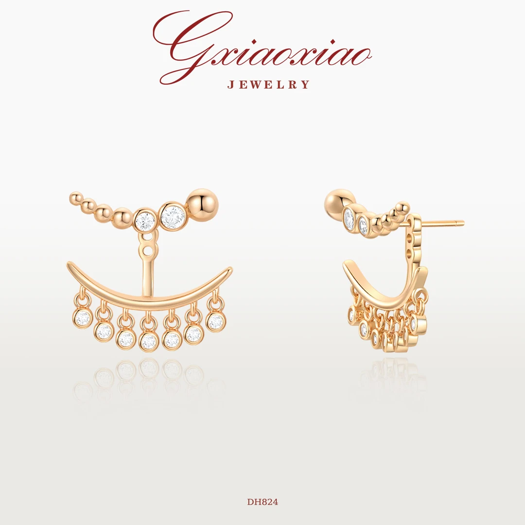 G XIAOXIAO 镀K金 设计感精致百搭耳钉DH824