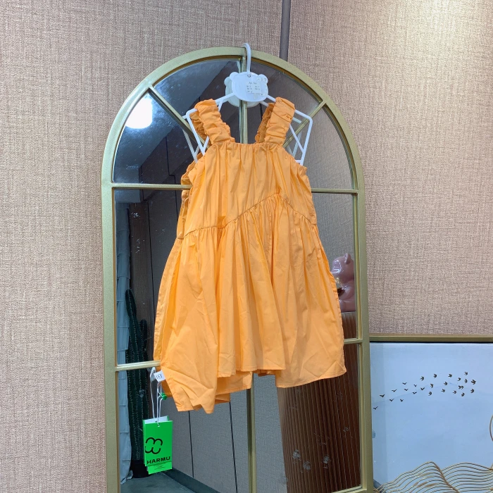 AN341     宝宝桔色吊带连衣裙  夏季