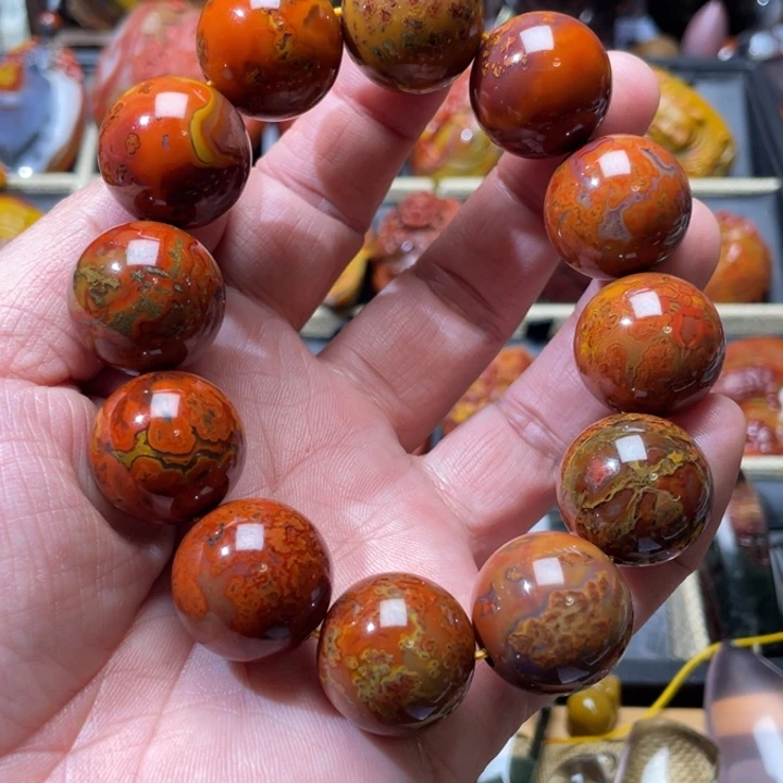 玛瑙/玉髓战国红手链未镶嵌温**好