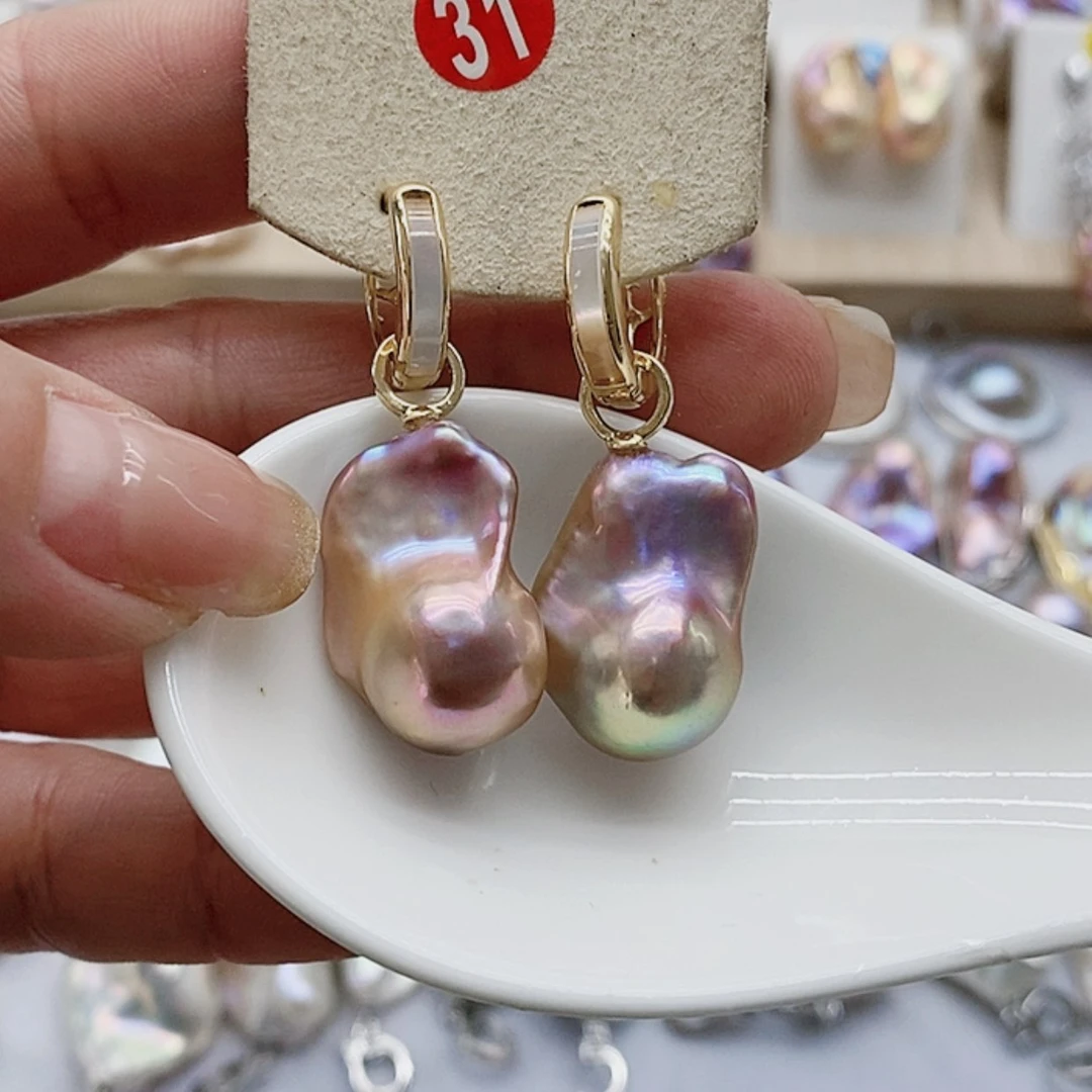 【闪购商品】银S925镶嵌淡水珍珠耳饰A***e