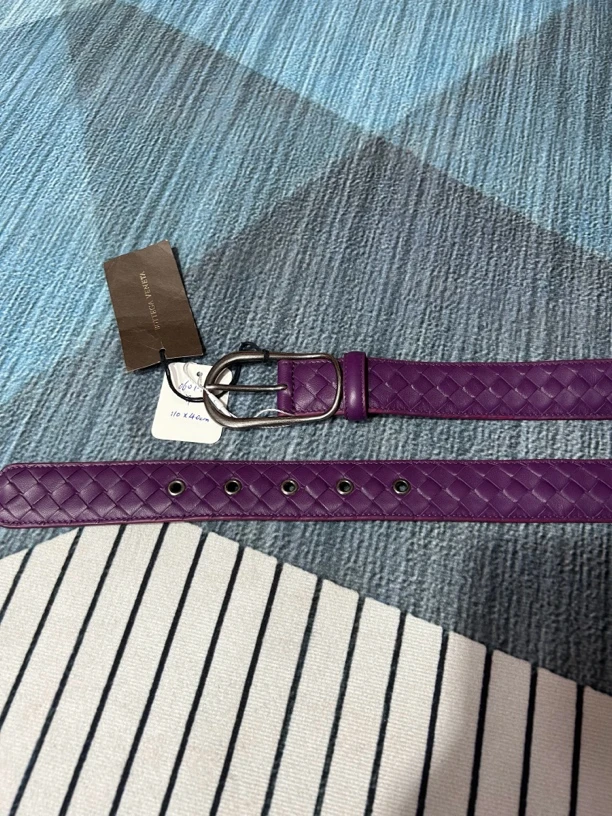 未使用 BOTTEGA VENETA/葆蝶家 BV经典紫色编织腰带