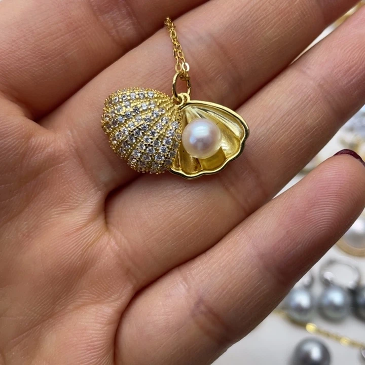 海水珍珠项链银S925镶嵌