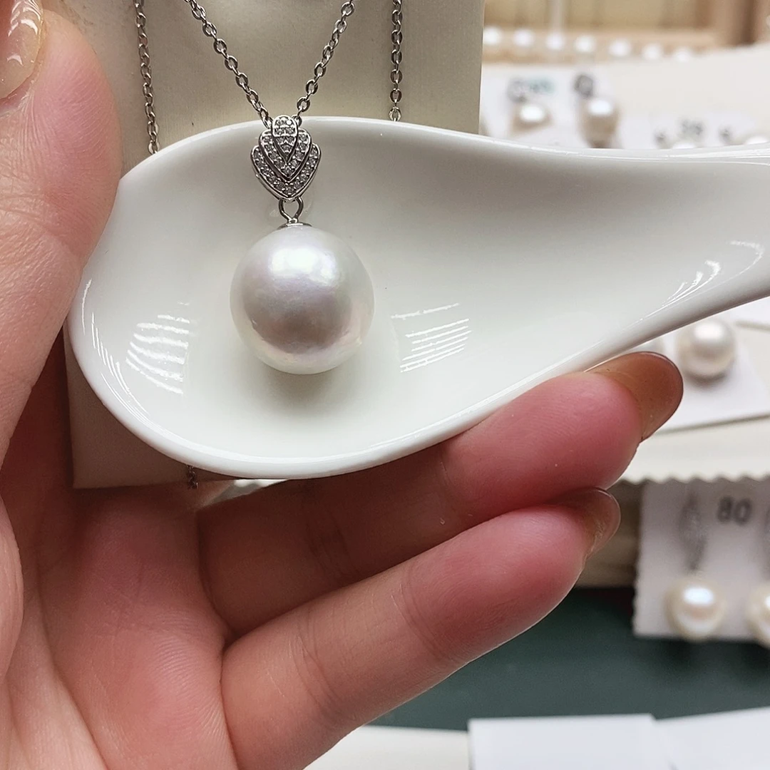 嘟***妈淡水珍珠颈饰银S925镶嵌