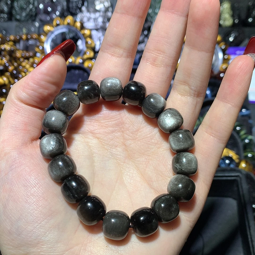 -***-黑曜岩未镶嵌手串