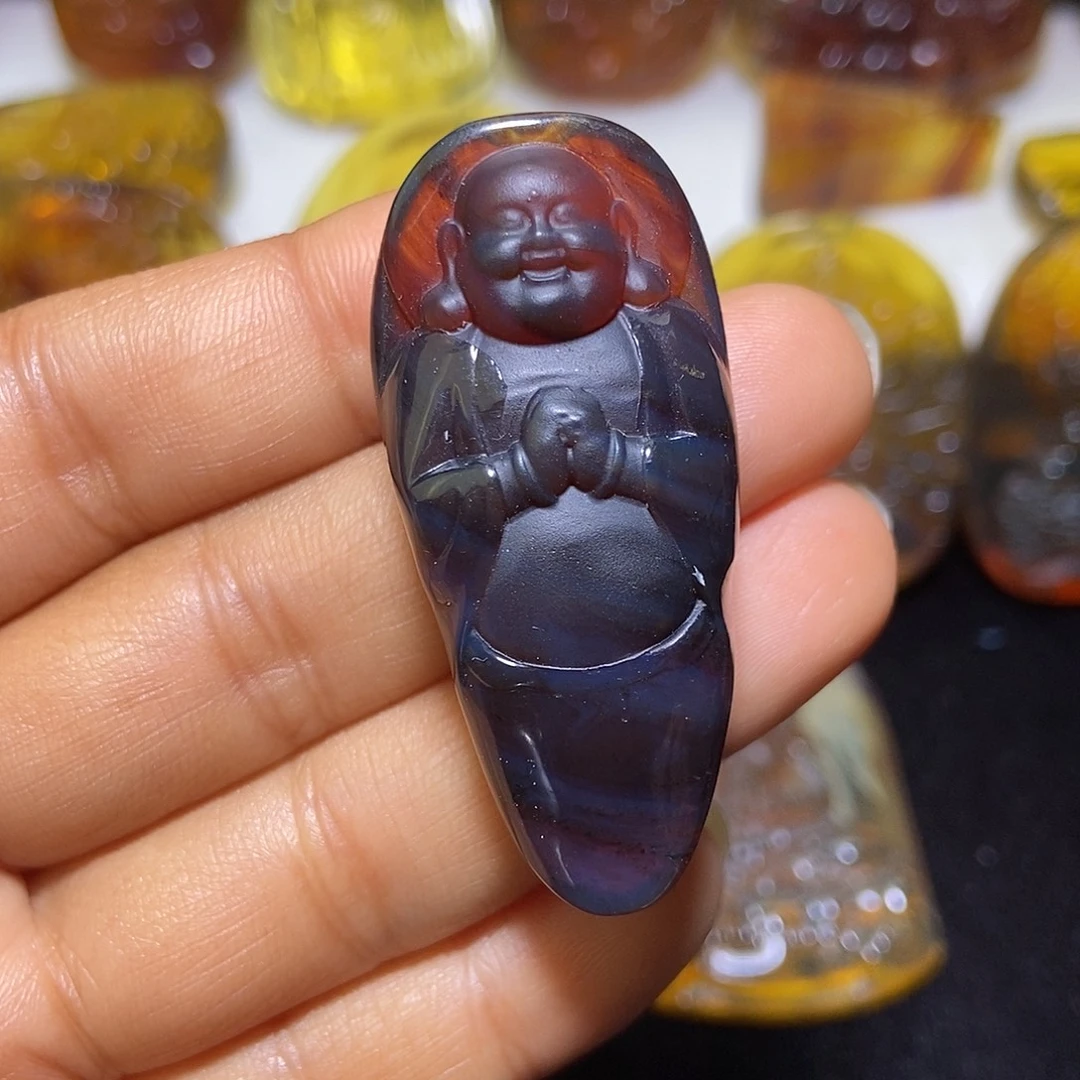 琥珀未镶嵌颈饰缅甸天然琥珀吊坠