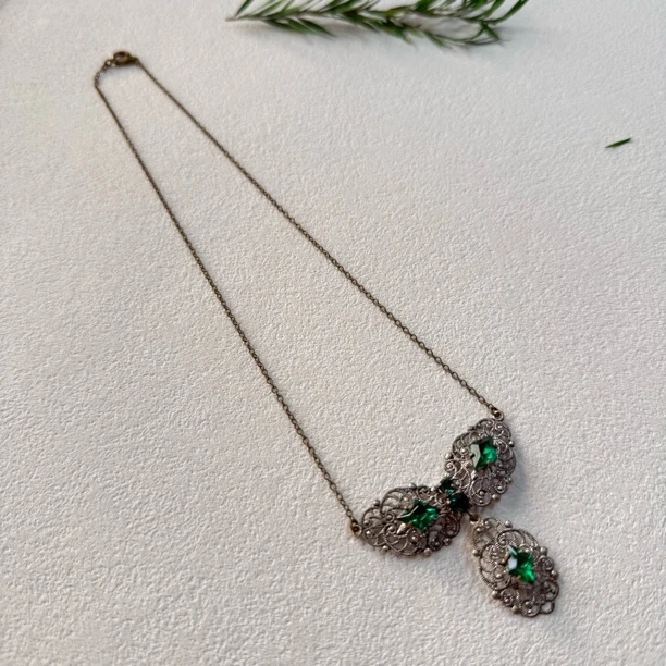 铜合金琉璃项链 【六六中古】孤品复古项链gm419链长41