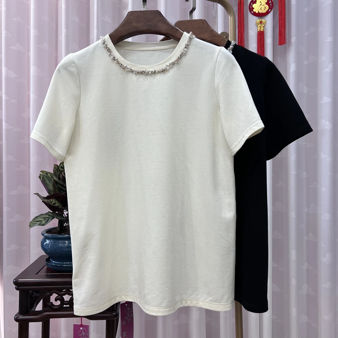 胖人坊大码重工圆领T恤4695 衣长70