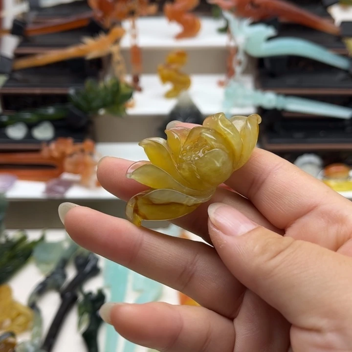 蛇纹石玉未镶嵌岫玉发簪