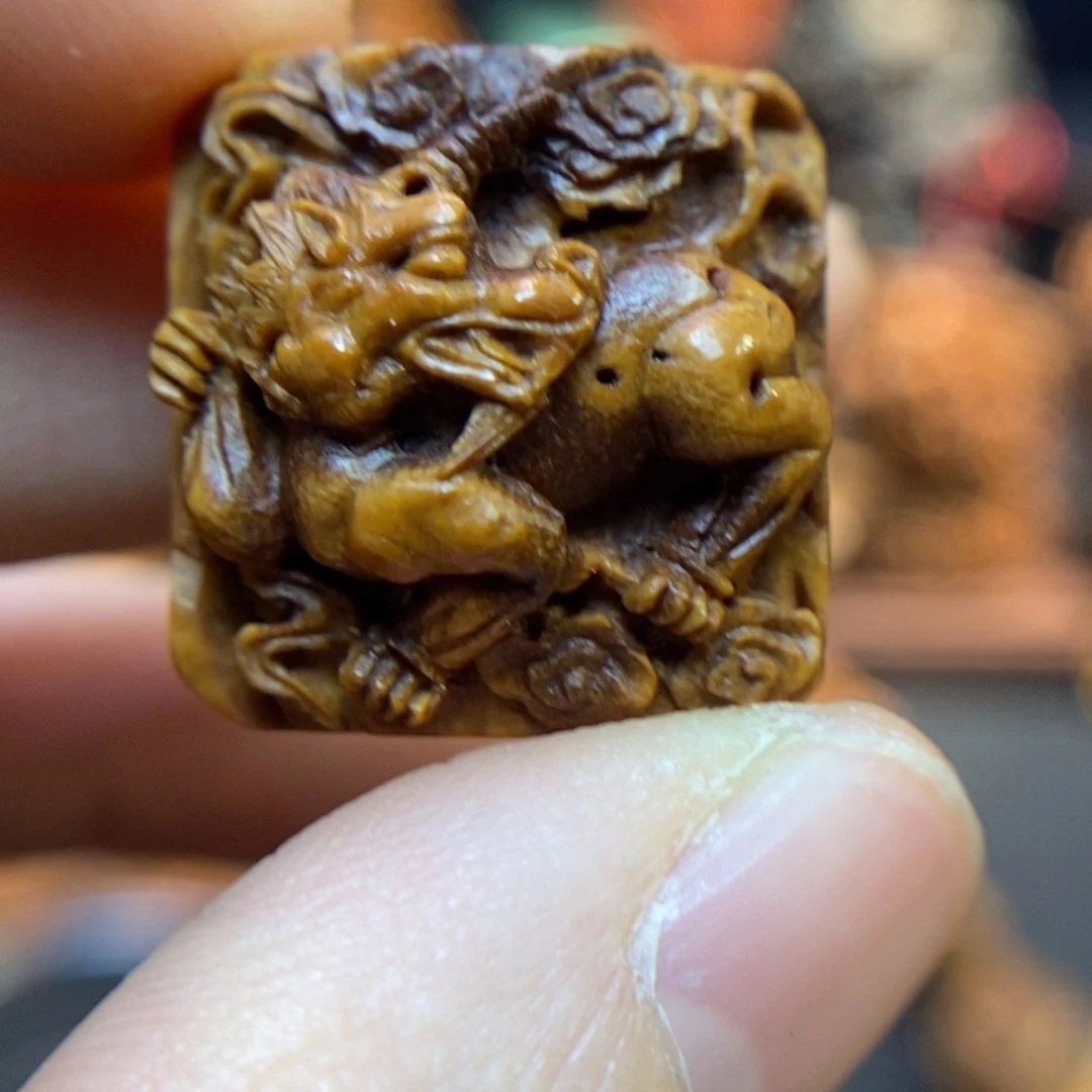 潍坊核雕桃核雕刻貔貅核章