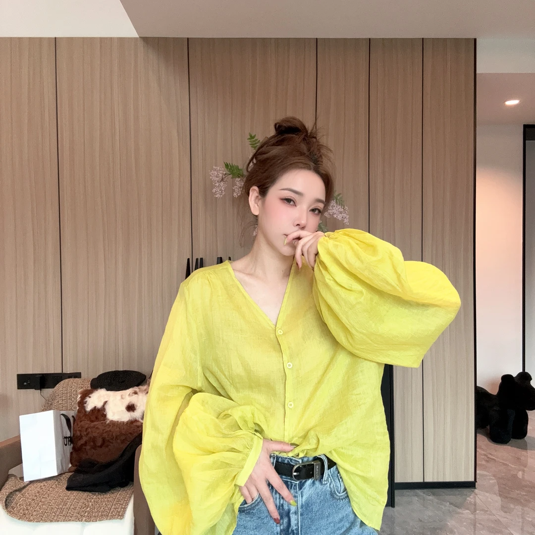 【丽丽推荐】100 支苎麻花苞袖防晒服