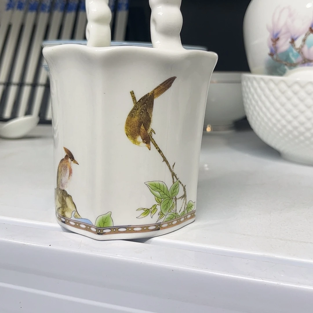 瓷片琴瑟花篮一个微瑕