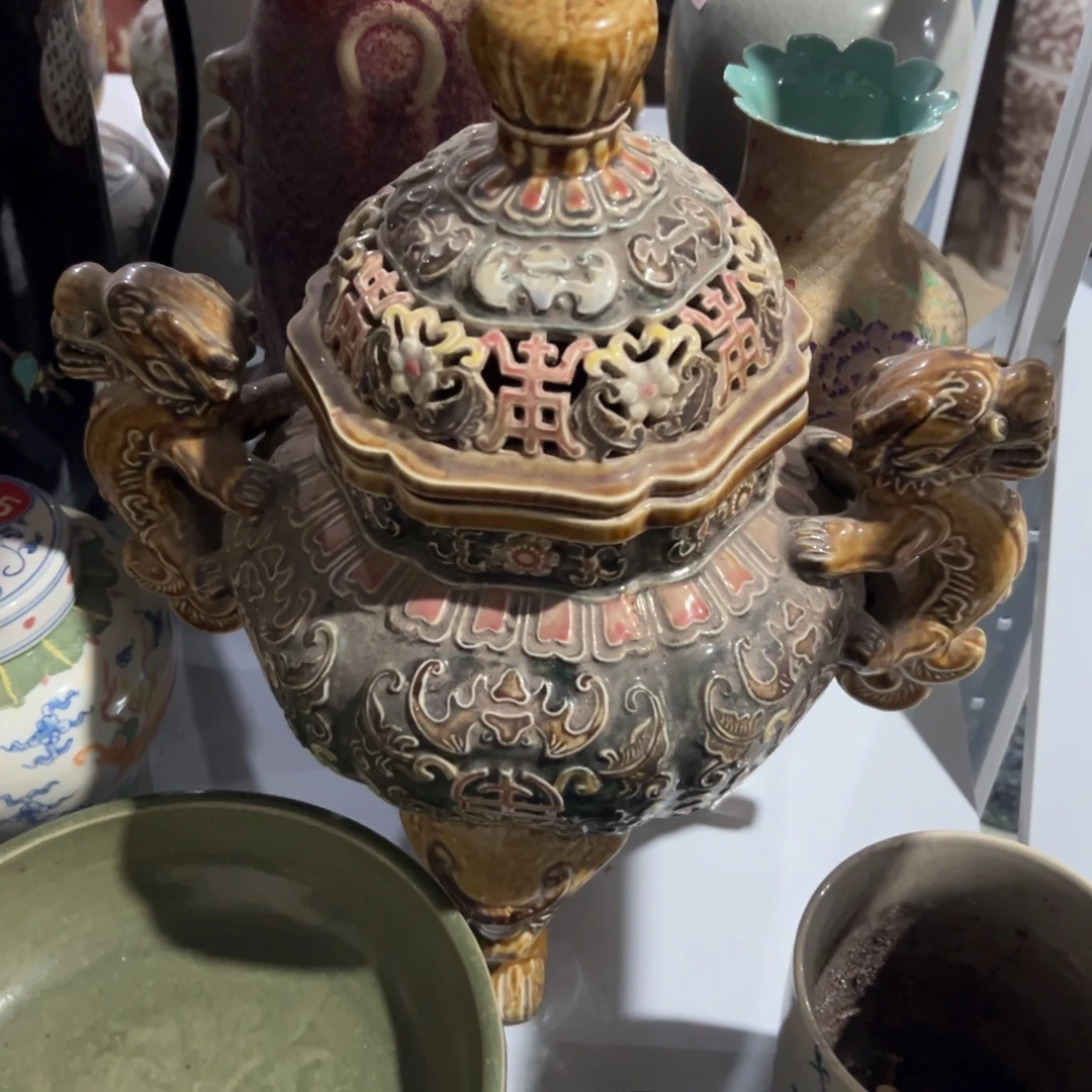 陶摆件龙凤呈祥瓷器作品