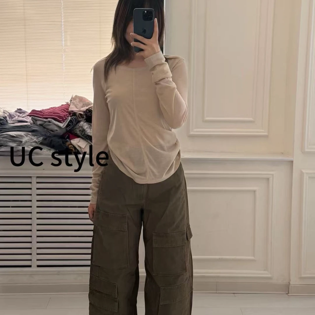 【UC STYLE】A8666'万能画布‘简约百搭打底衫主播穿S码