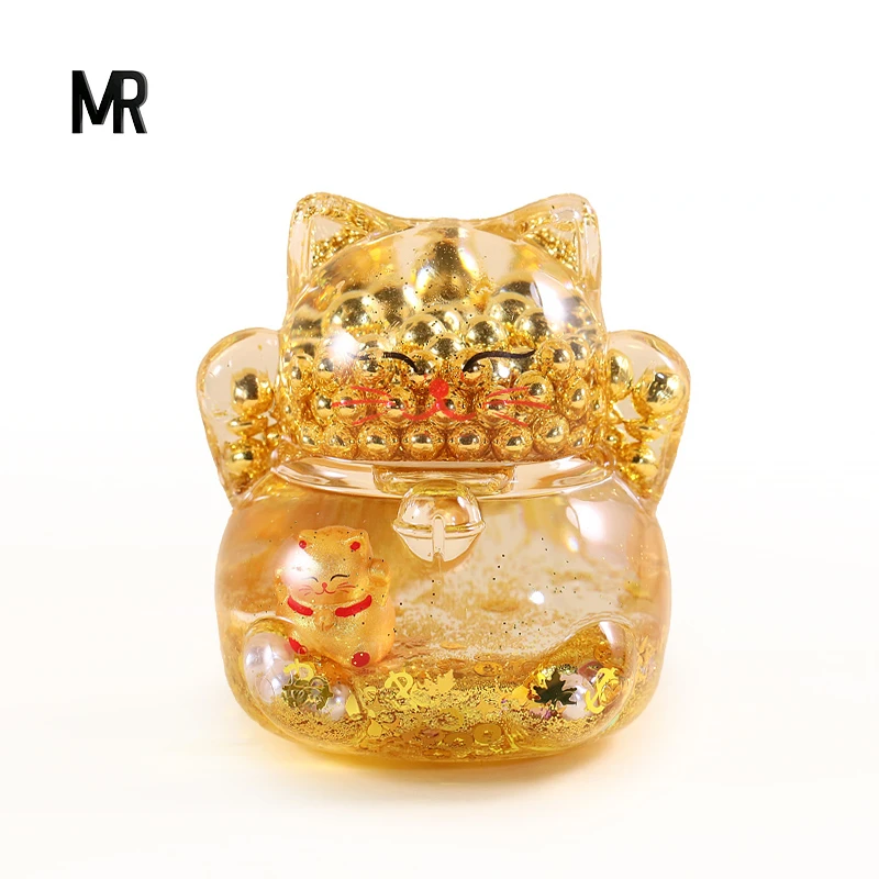 开运纳福流金招财猫摆件（77*65*70mm）