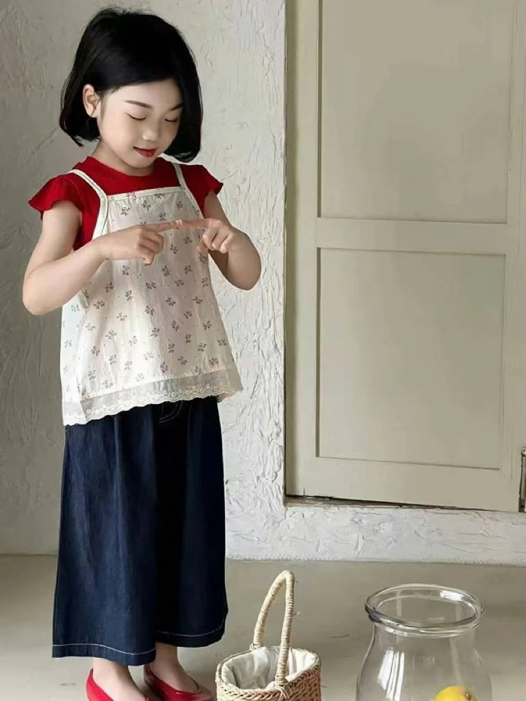 【实体童装品牌】dmf&kids 8119夏季女童套装韩系休闲宽松三件套