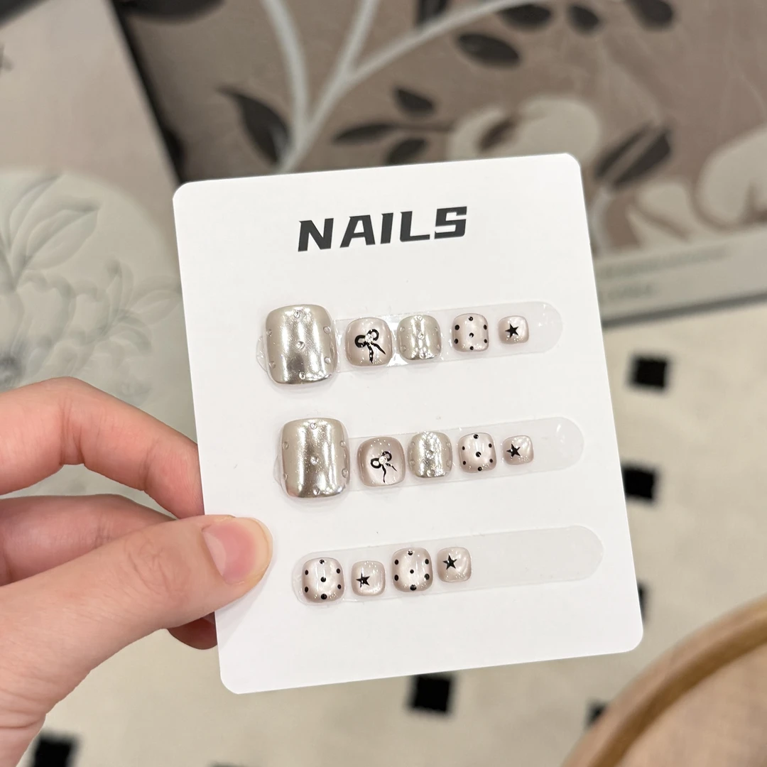 芭蕾舞曲（脚甲12片装）-茉莉Molly轻奢手工穿戴甲