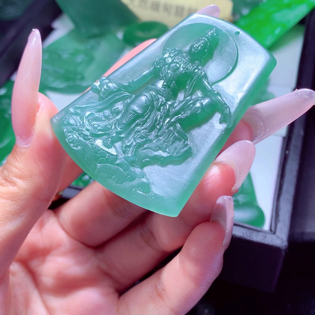 定制翡翠未镶嵌天然缅甸翡翠A货毛货挂件