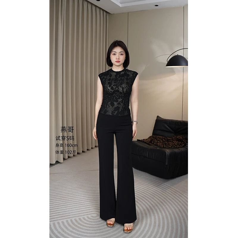 燕哥定制【曲线之美】夏季薄款无痕腰微喇裤高腰宽松显瘦显腿长裤子