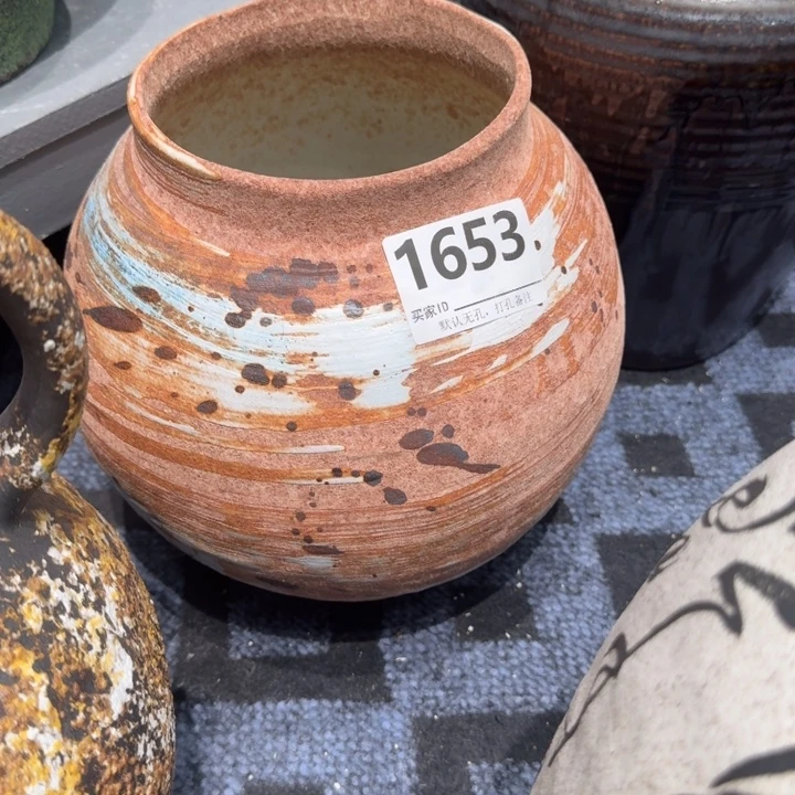 龍***儿瓷片景德镇高温花器编码1653高26口14默认无孔