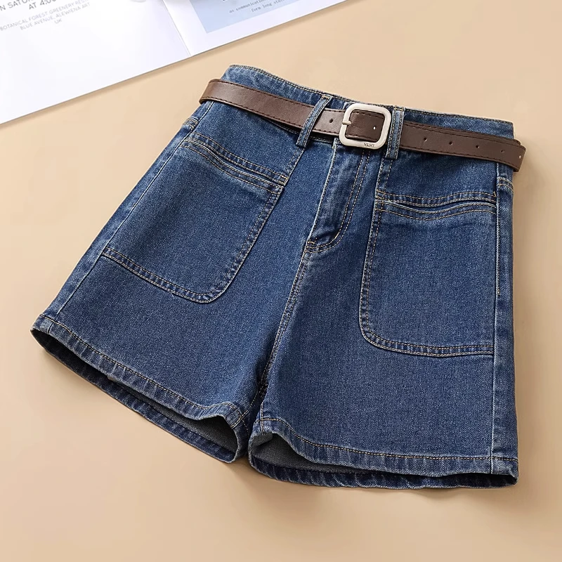 拉夏贝尔高腰牛仔短裤女夏2025新款爆款时尚显瘦夏天外穿a字热裤