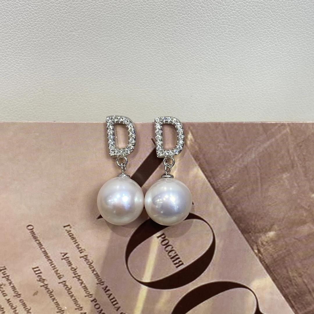法式日韩耳钉女S925银D家淡水珍珠耳环 10.5-11mm