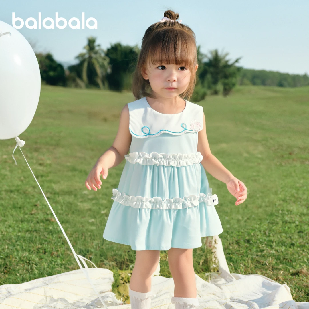 巴拉巴拉宝宝连衣裙婴儿裙子儿童公主裙女童夏装甜美气质清爽时尚