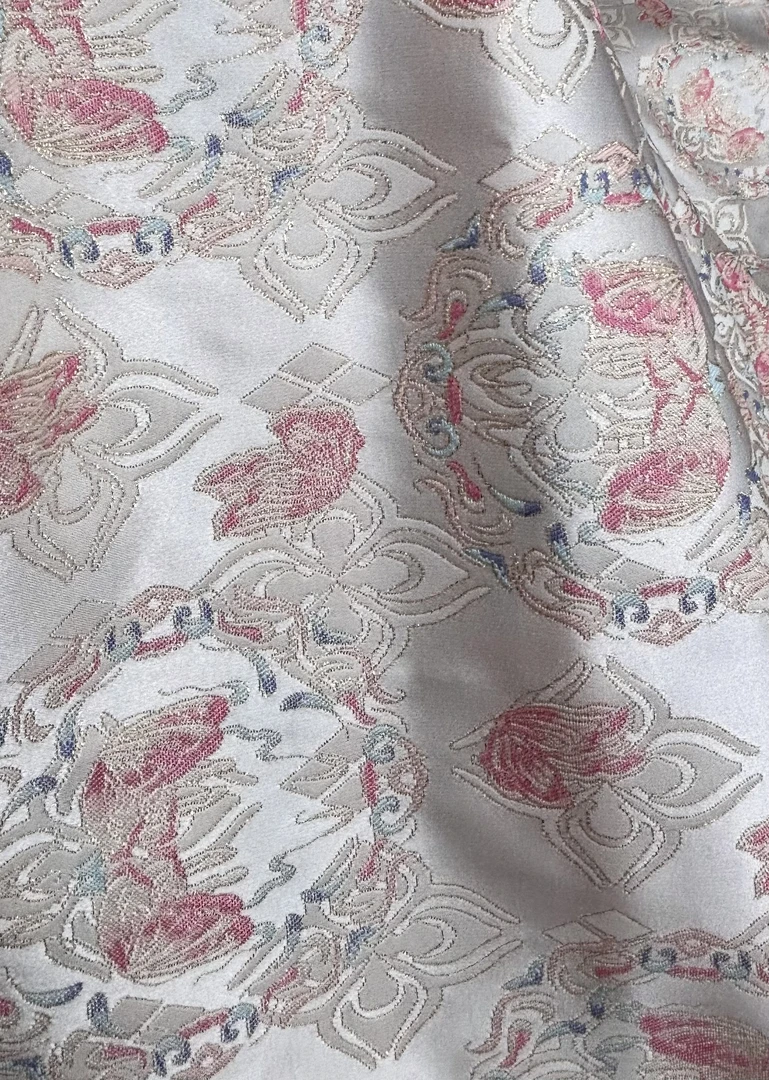 团花蝴蝶 织金织锦缎剪花国风新中式服装面料