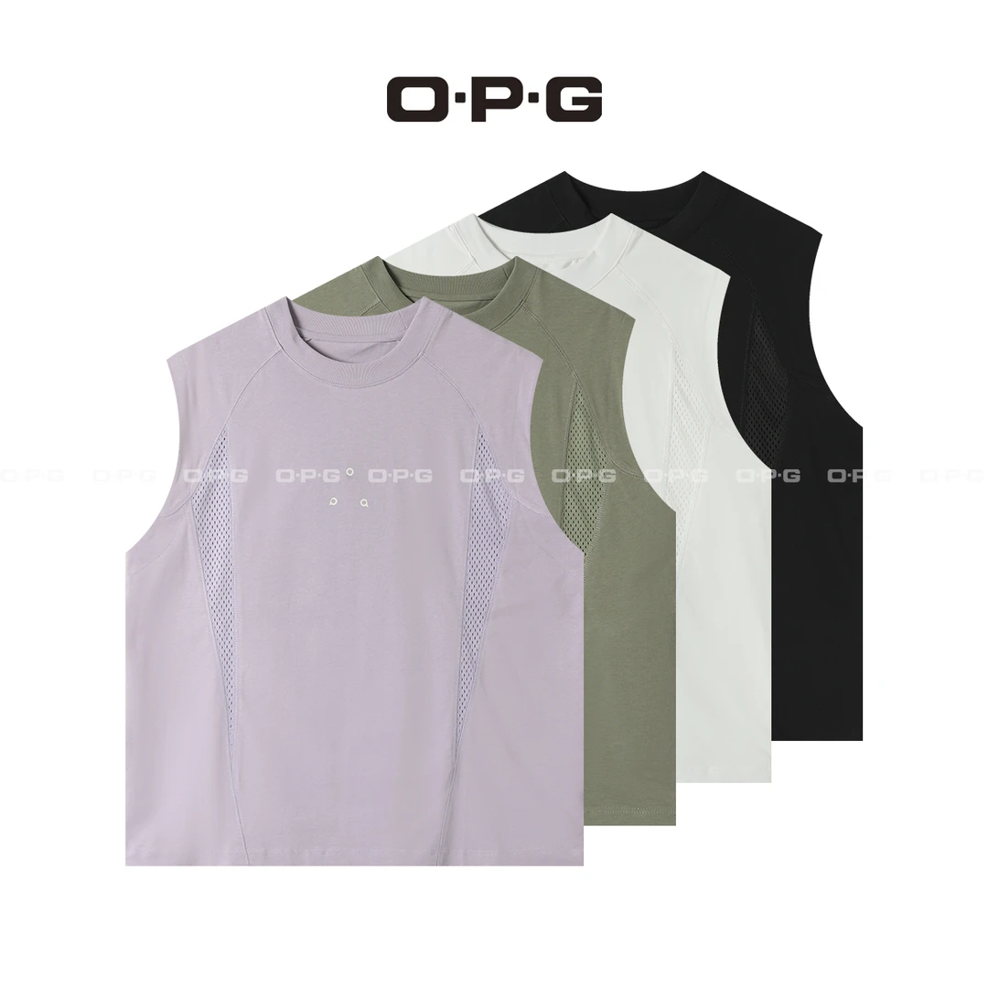 遥发服装【透气网孔拼接户外透气无袖背心】夏季百搭无袖T恤6060